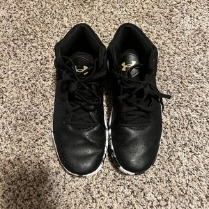 Under Armour Basketball Shoes High Top Performance Black Gold‎ Mens 8.5